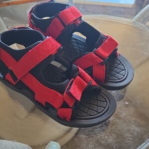 Red and Black Kids Sandals